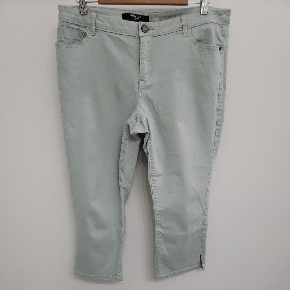 Simply Vera Vera Wang Sz 14 Mint Green Women's Mid Rise Capri